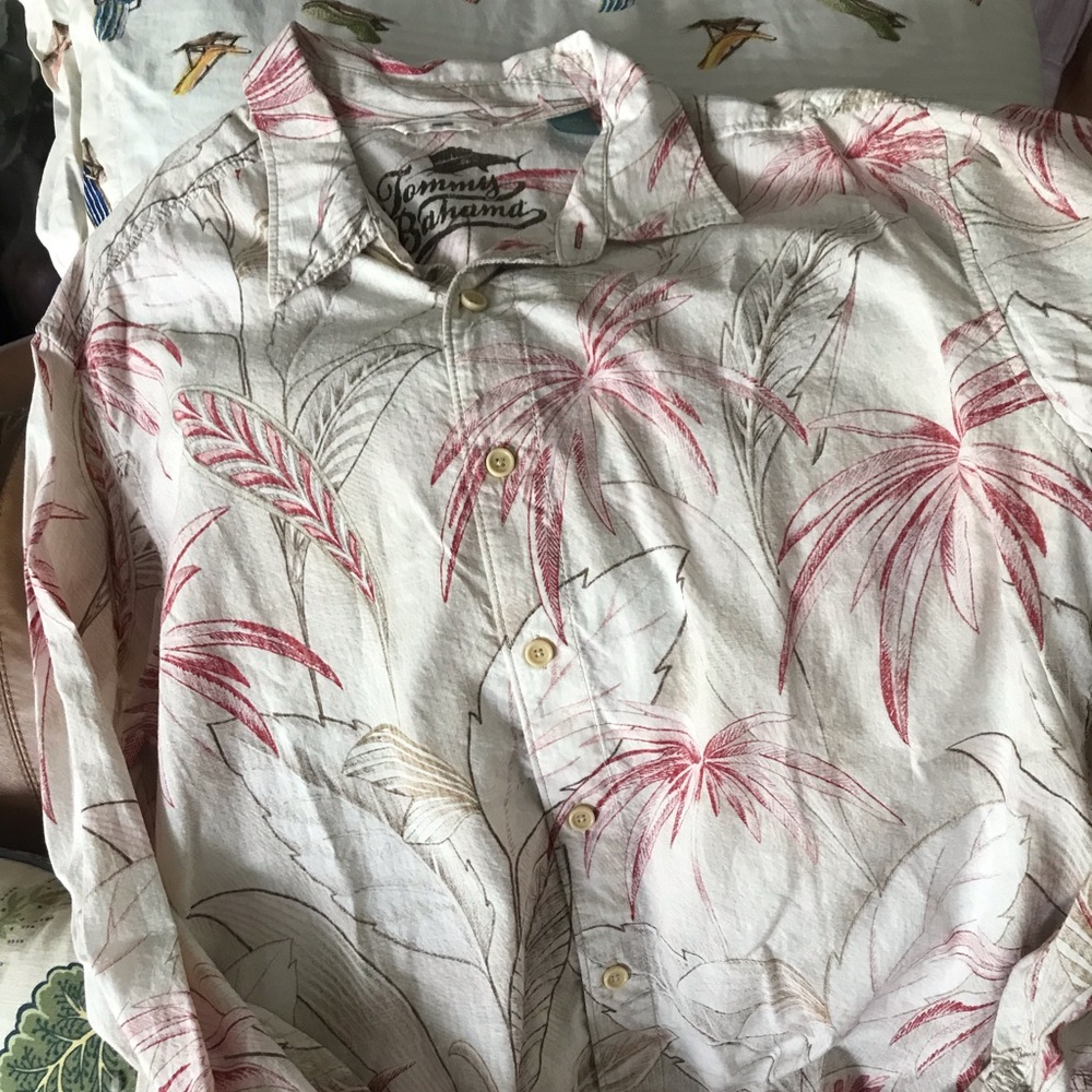 Tommy Bahama, White (Floral), Long Sleeve, X-Large